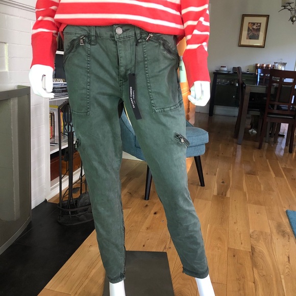Blank NYC Pants - Blank NYC Skinny Army Green Cargo Pants